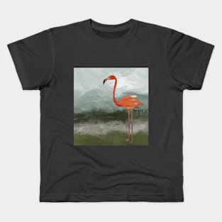 Flamingo in Swampland Kids T-Shirt